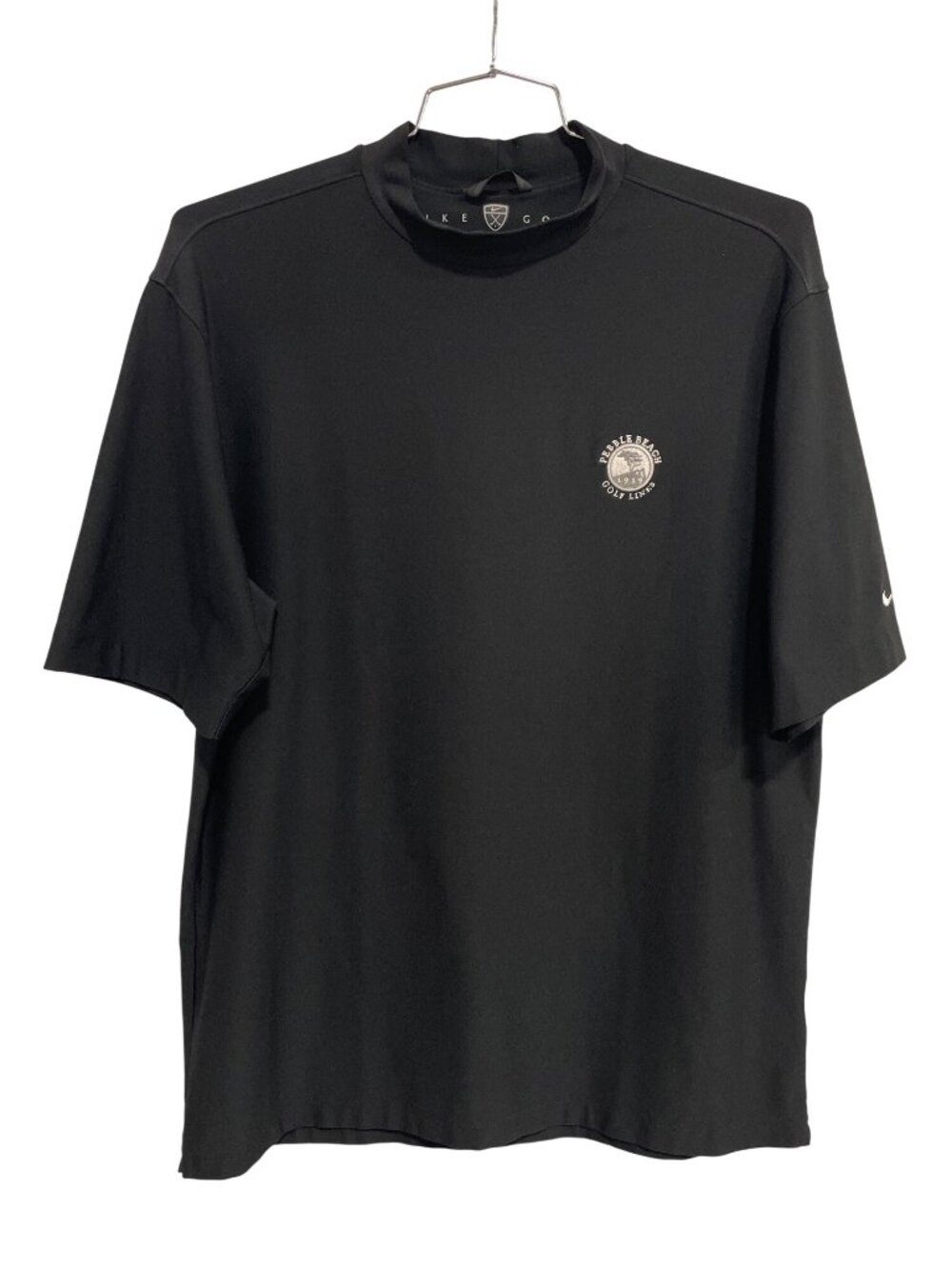 Nike Golf Pebble Beach Tee Large Dri-Fit Short Sleeve UV Black Sporty Active